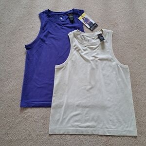 Spyder Set Of 2 Purple And Cream Womens Tank Tops Size Small Top Activewear Tops
